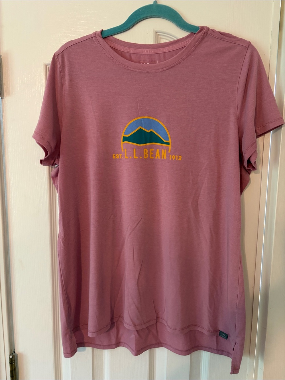 L.L. Bean Women's Pink Short-Sleeve Logo Tee